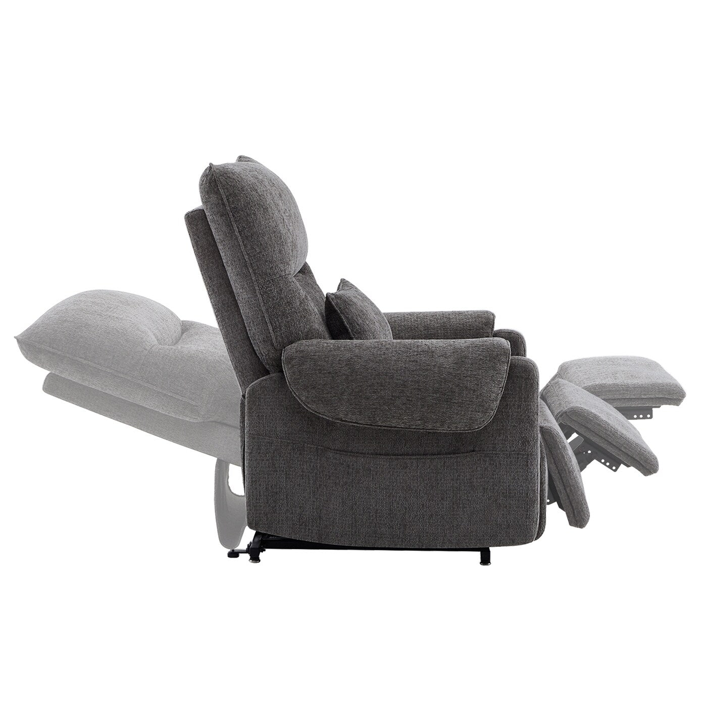 Fauteuil inclinable à assistance électrique 30 po en chenille gris acier