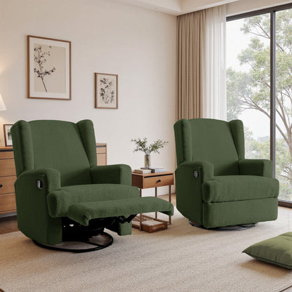 Fauteuil inclinable pivotant manuel de 31 po de largeur pour chambre d'enfant, ensemble de 2