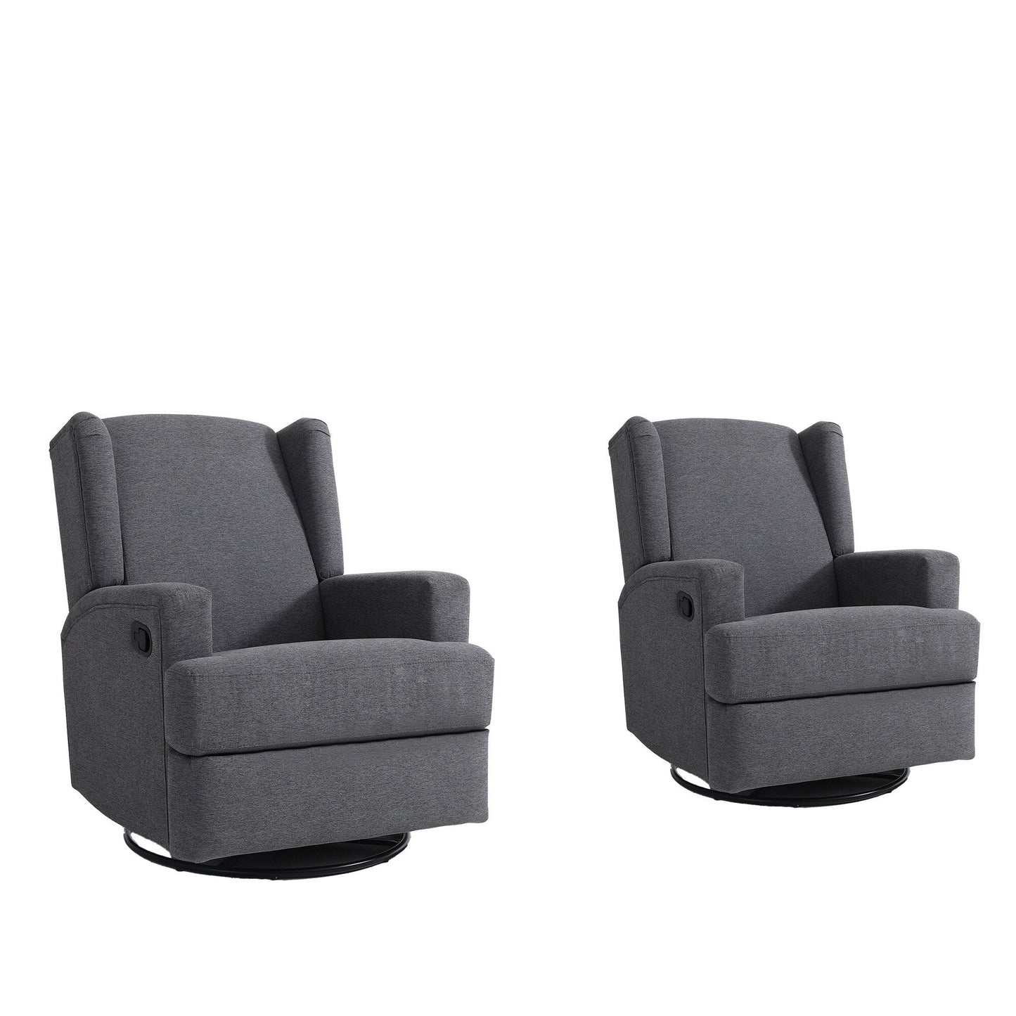 Fauteuil inclinable pivotant manuel de 31 po de largeur pour chambre d'enfant, ensemble de 2