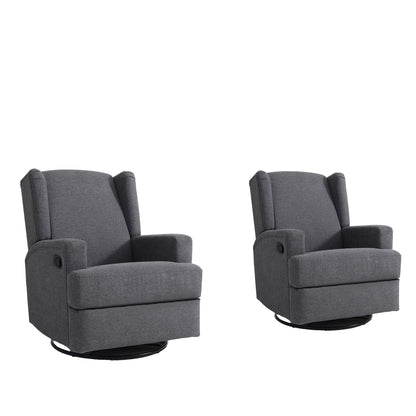 Fauteuil inclinable pivotant manuel de 31 po de largeur pour chambre d'enfant, ensemble de 2