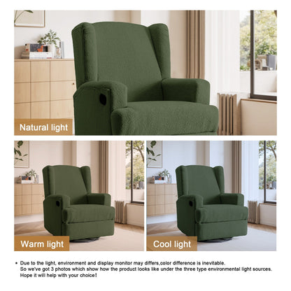 Fauteuil inclinable pivotant manuel de 31 po de largeur pour chambre d'enfant, ensemble de 2