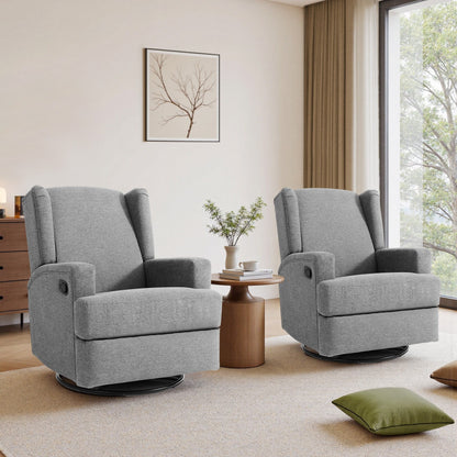 Fauteuil inclinable pivotant manuel de 31 po de largeur pour chambre d'enfant, ensemble de 2