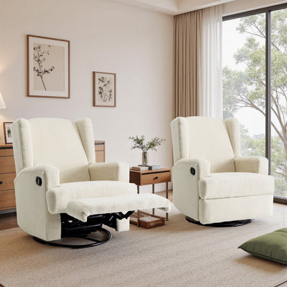 Fauteuil inclinable pivotant manuel de 31 po de largeur pour chambre d'enfant, ensemble de 2