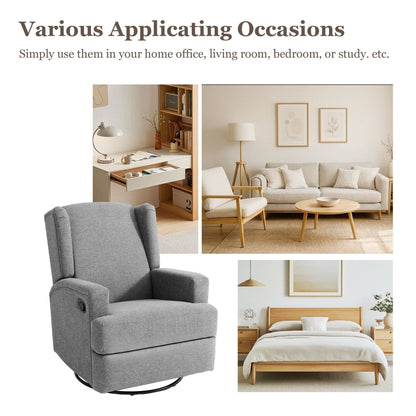 Fauteuil inclinable pivotant manuel de 31 po de largeur pour chambre d'enfant, ensemble de 2