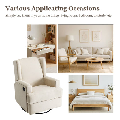 Fauteuil inclinable pivotant manuel de 31 po de largeur pour chambre d'enfant, ensemble de 2