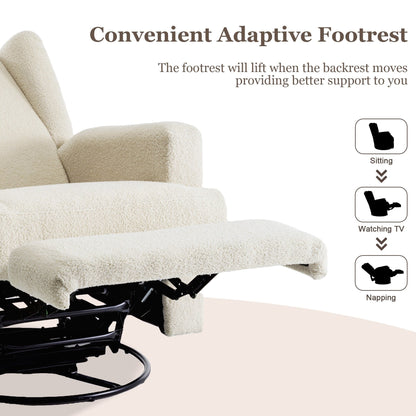 Fauteuil inclinable pivotant manuel de 31 po de largeur pour chambre d'enfant, ensemble de 2