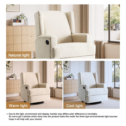 Fauteuil inclinable pivotant manuel de 31 po de largeur pour chambre d'enfant, ensemble de 2