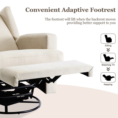 Fauteuil inclinable pivotant manuel de 31 po de largeur pour chambre d'enfant, ensemble de 2