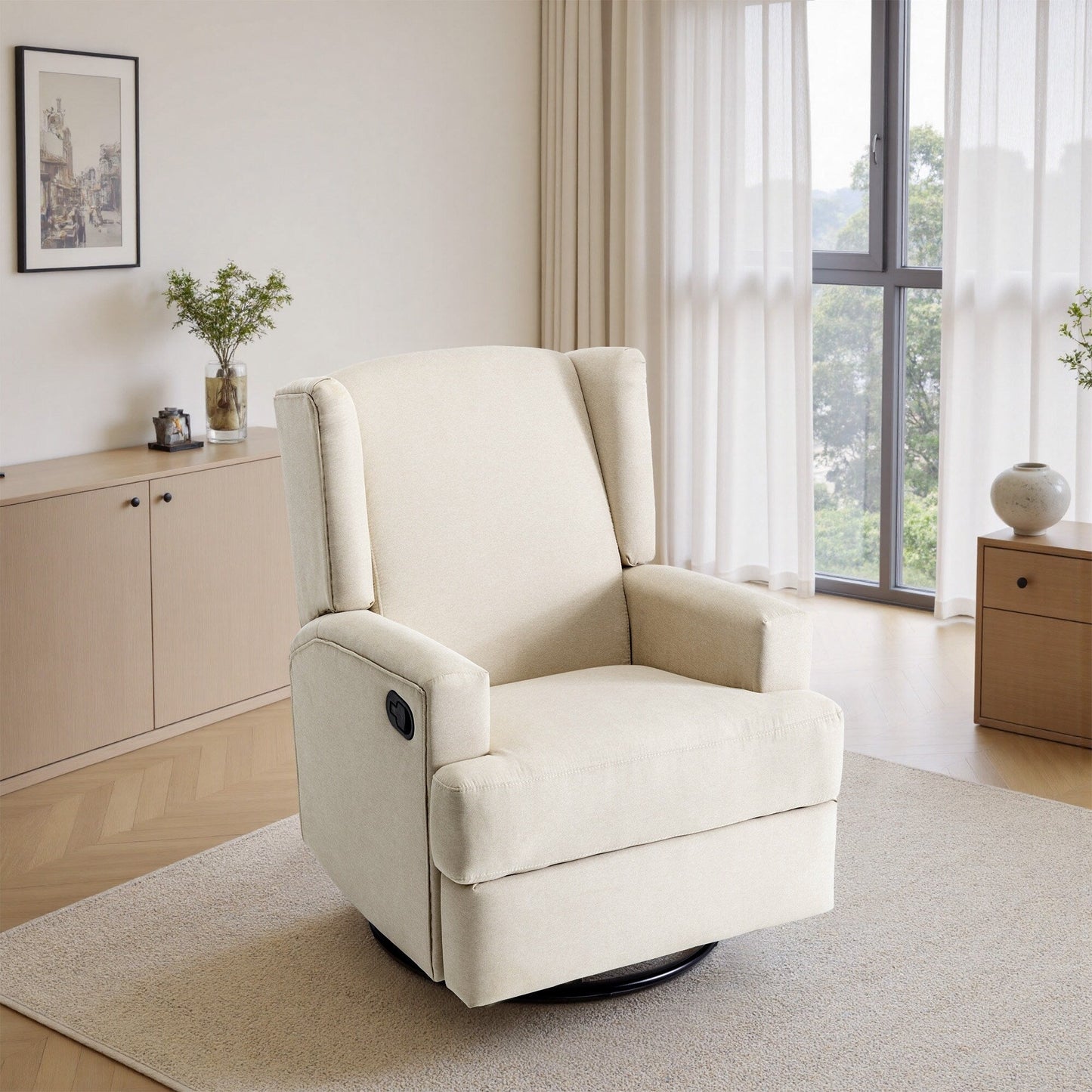 Fauteuil inclinable pivotant à oreilles de 31 po de largeur pour chambre d'enfant