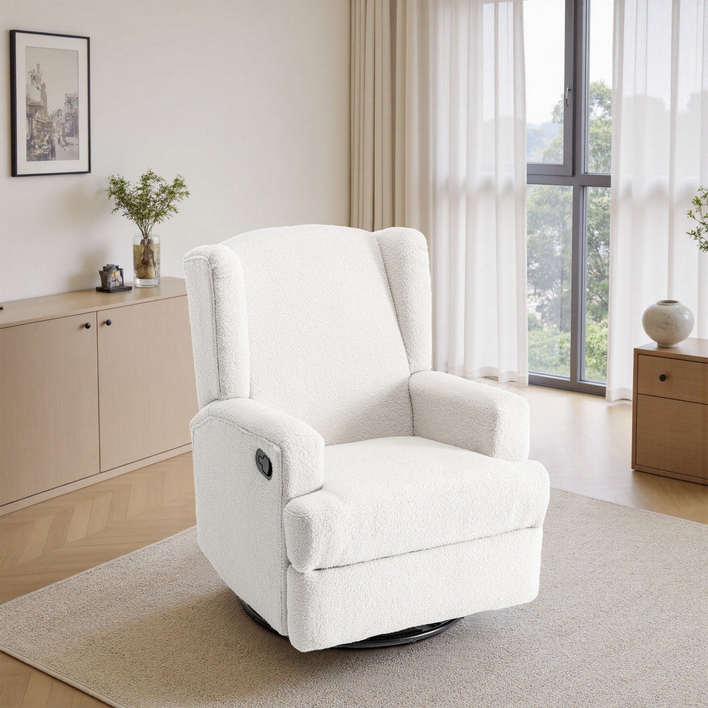 Fauteuil inclinable pivotant à oreilles de 31 po de largeur pour chambre d'enfant