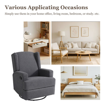 Fauteuil inclinable pivotant à oreilles de 31 po de largeur pour chambre d'enfant