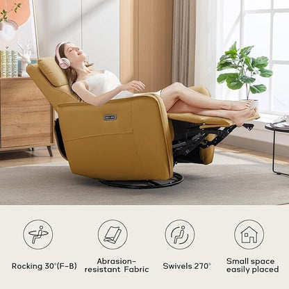 Fauteuil inclinable pivotant et électrique de 32,3 pouces de large avec ports USB