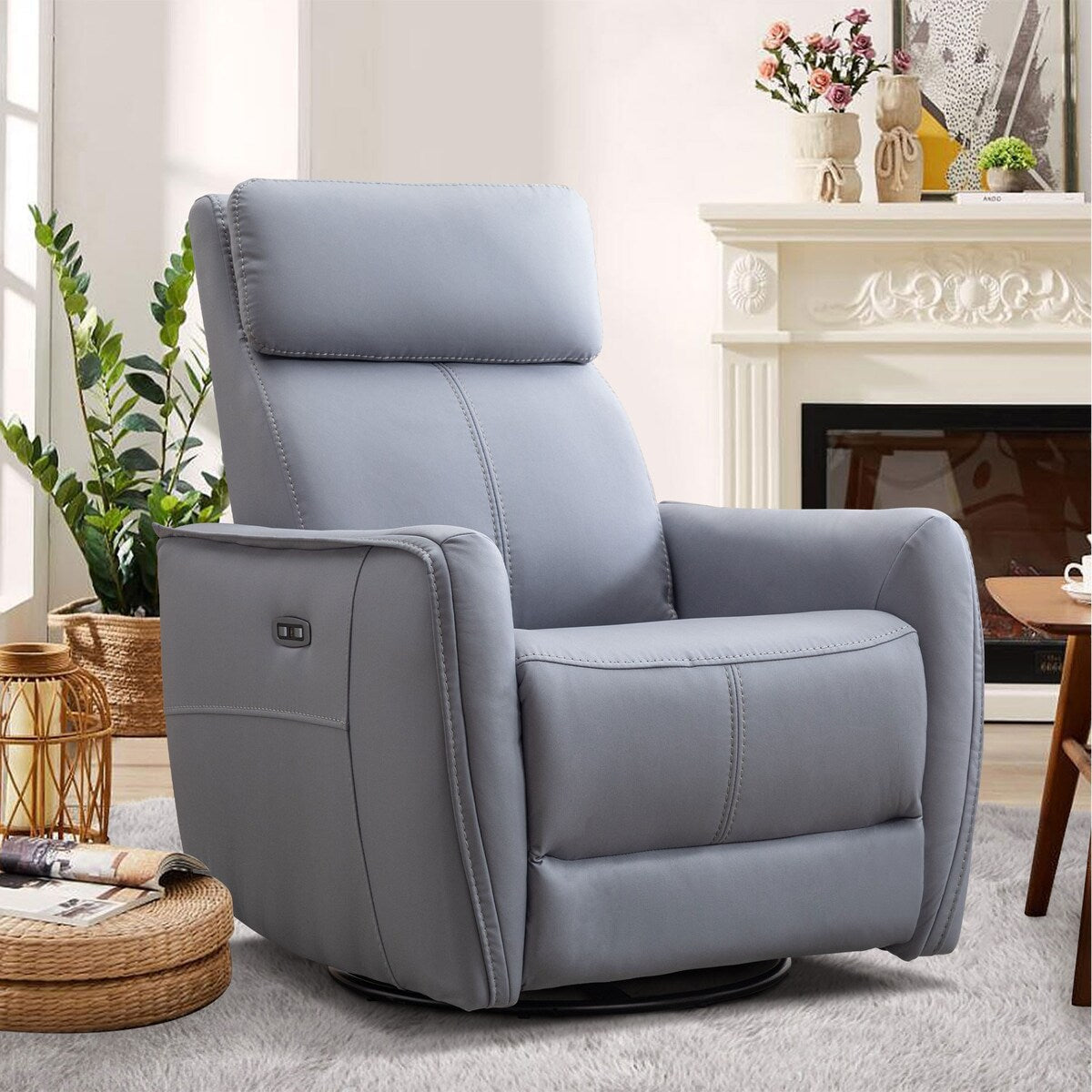 Fauteuil inclinable pivotant et électrique de 32,3 pouces de large avec ports USB