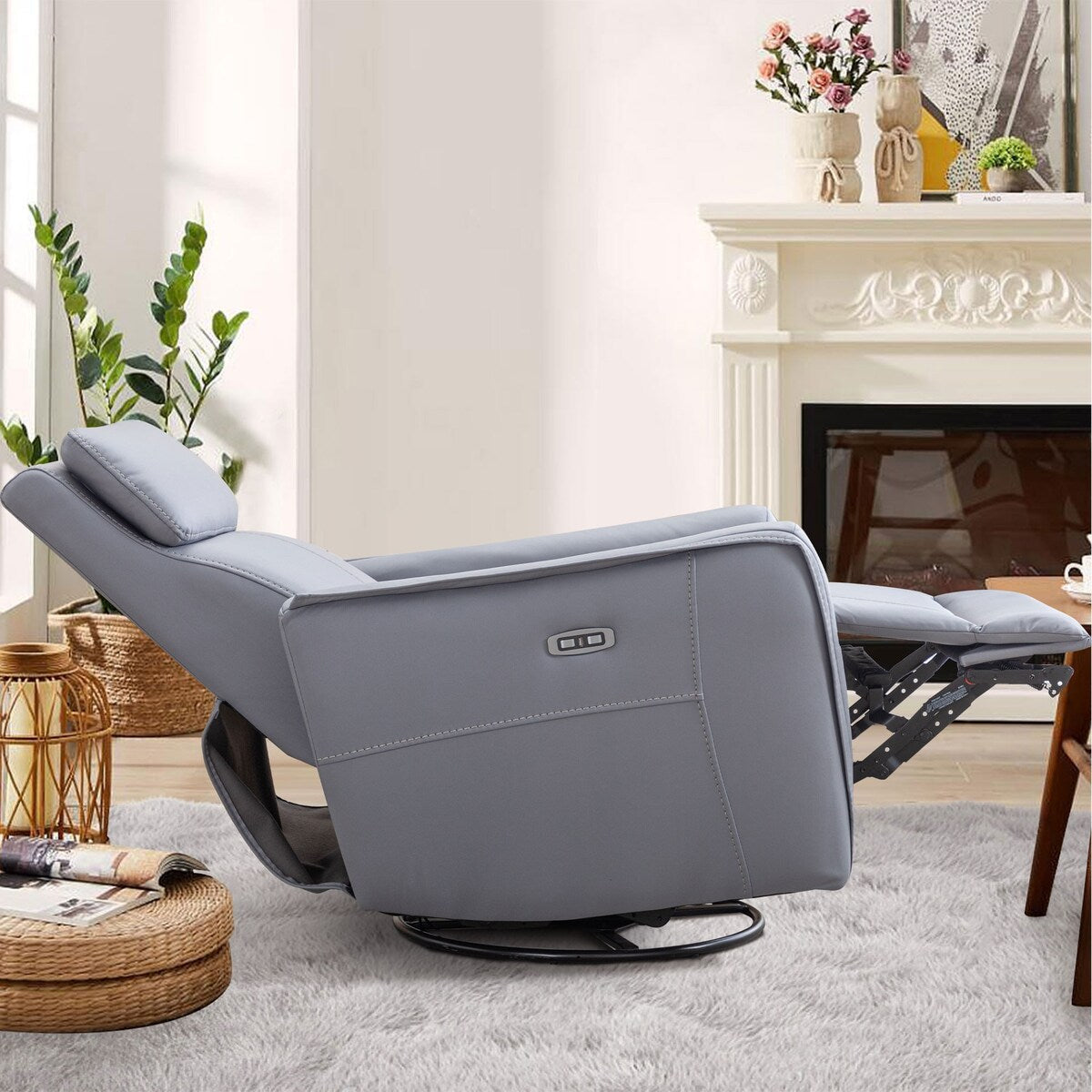 Fauteuil inclinable pivotant et électrique de 32,3 pouces de large avec ports USB