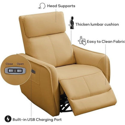 Fauteuil inclinable pivotant et électrique de 32,3 pouces de large avec ports USB
