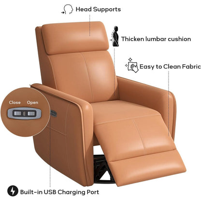 Fauteuil inclinable pivotant et électrique de 32,3 pouces de large avec ports USB