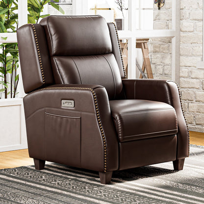 Fauteuil inclinable Power Club en cuir véritable de 32,7 po de large