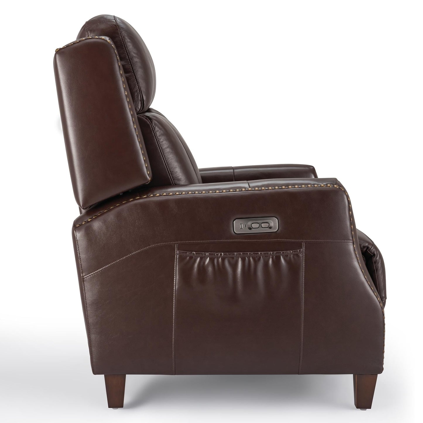 Fauteuil inclinable Power Club en cuir véritable de 32,7 po de large