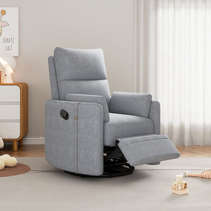 Fauteuil inclinable à bascule pour allaitement, pivotant avec 2 oreillers, chaise confortable