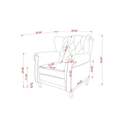 Fauteuil capitonné réglable 35.04 avec pieds robustes