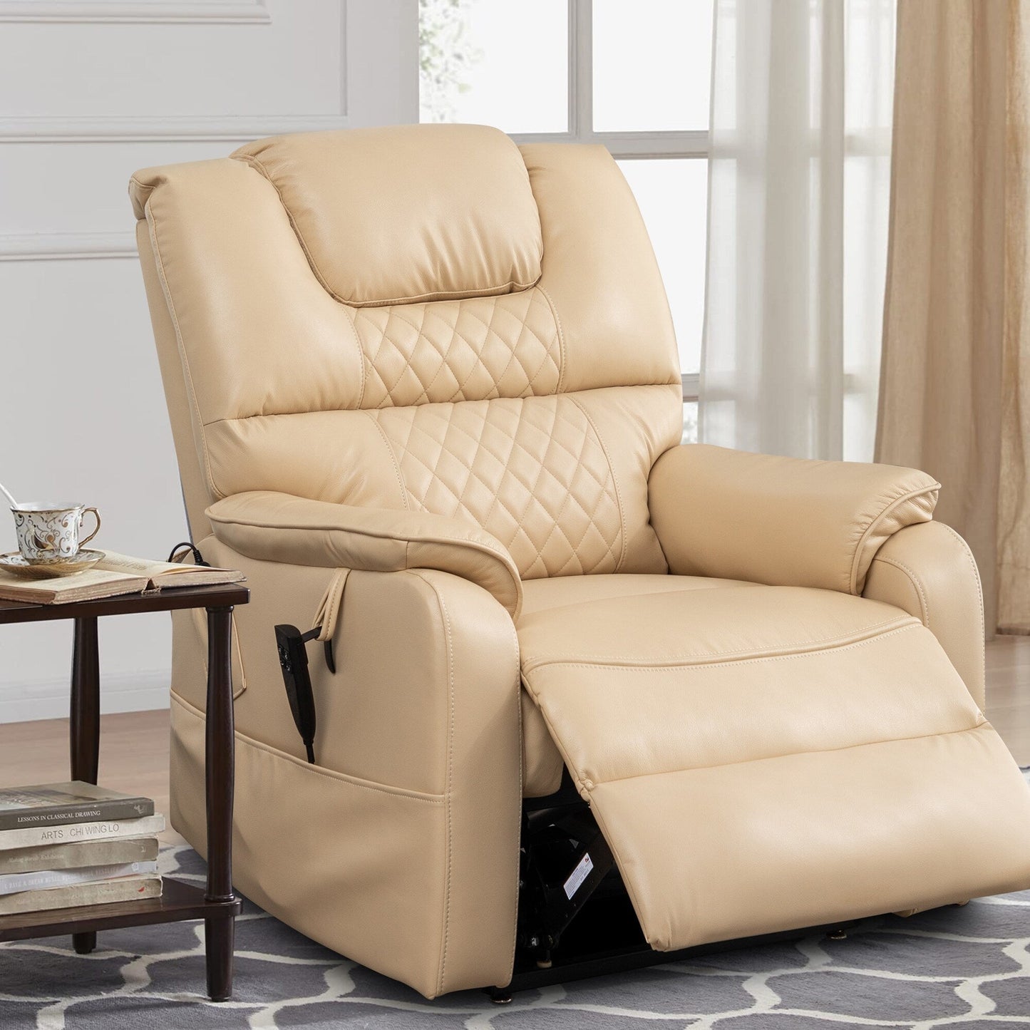 Fauteuil inclinable électrique double de 35,5 W, massage et chauffage, 180 degrés