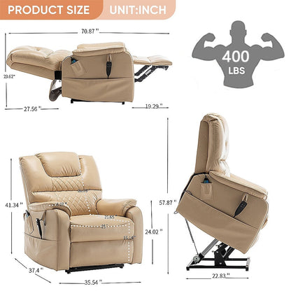 Fauteuil inclinable électrique double de 35,5 W, massage et chauffage, 180 degrés