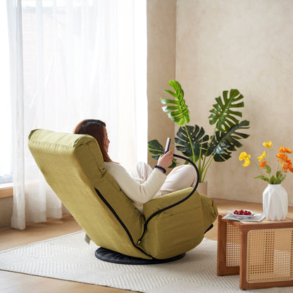 Fauteuil de salon réglable, pivotant à 360 degrés, pliable et inclinable, avec support pour téléphone