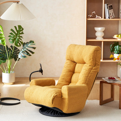 Fauteuil de salon réglable, pivotant à 360 degrés, pliable et inclinable, avec support pour téléphone