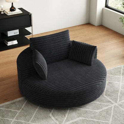 Fauteuil pivotant à 360 degrés en velours côtelé et mousse chenille, canapé simple