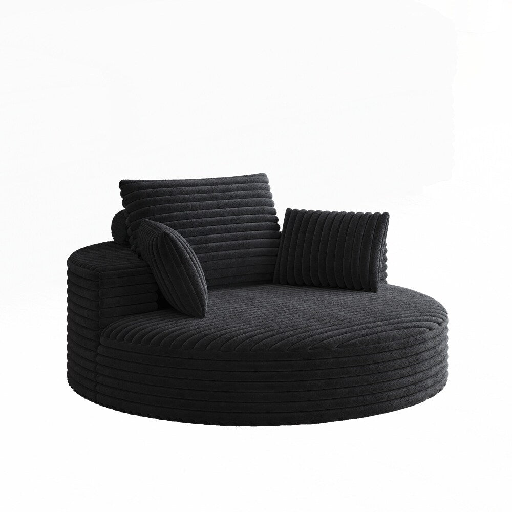 Fauteuil pivotant à 360 degrés en velours côtelé et mousse chenille, canapé simple