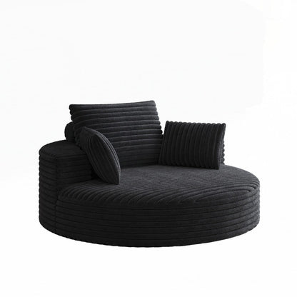Fauteuil pivotant à 360 degrés en velours côtelé et mousse chenille, canapé simple