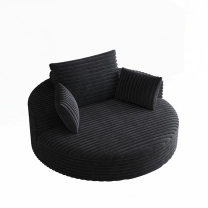 Fauteuil pivotant à 360 degrés en velours côtelé et mousse chenille, canapé simple