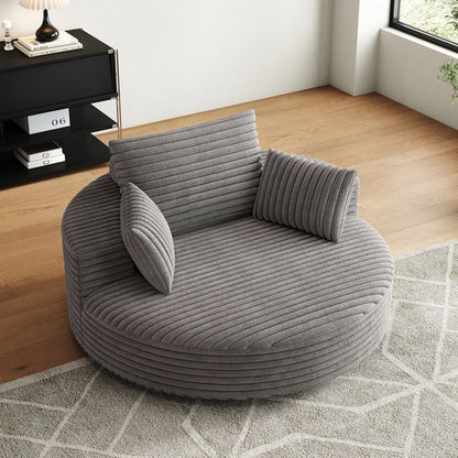 Fauteuil pivotant à 360 degrés en velours côtelé et mousse chenille, canapé simple