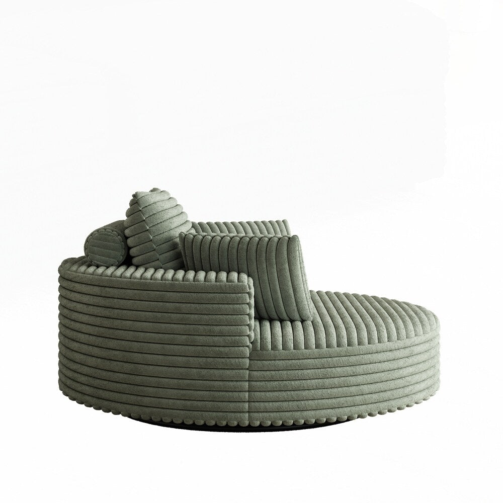 Fauteuil pivotant à 360 degrés en velours côtelé et mousse chenille, canapé simple