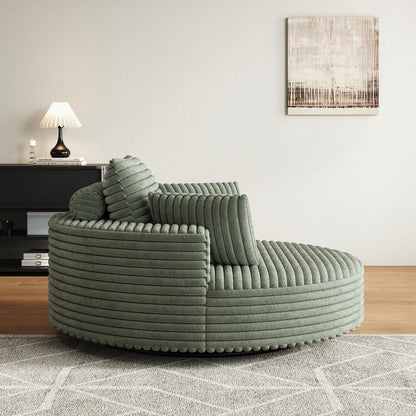 Fauteuil pivotant à 360 degrés en velours côtelé et mousse chenille, canapé simple