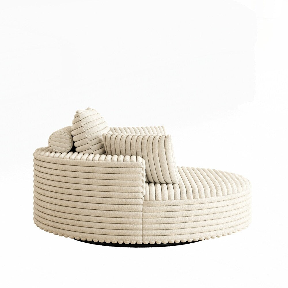 Fauteuil pivotant à 360 degrés en velours côtelé et mousse chenille, canapé simple