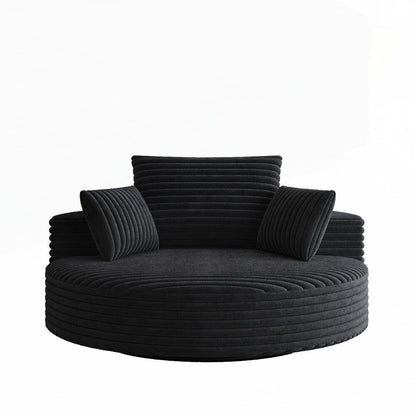 Fauteuil pivotant à 360 degrés en velours côtelé et mousse chenille, canapé simple