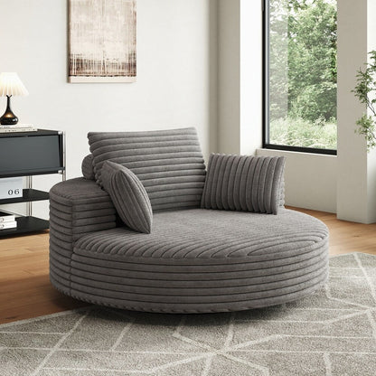 Fauteuil pivotant à 360 degrés en velours côtelé et mousse chenille, canapé simple