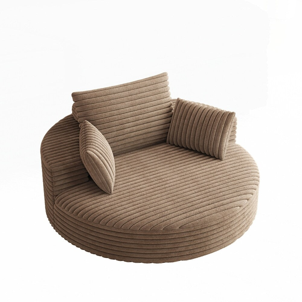 Fauteuil pivotant à 360 degrés en velours côtelé et mousse chenille, canapé simple