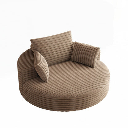 Fauteuil pivotant à 360 degrés en velours côtelé et mousse chenille, canapé simple