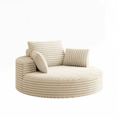 Fauteuil pivotant à 360 degrés en velours côtelé et mousse chenille, canapé simple