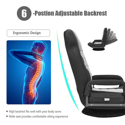 Chaise de jeu pivotante à 360 degrés avec dossier réglable et pliable