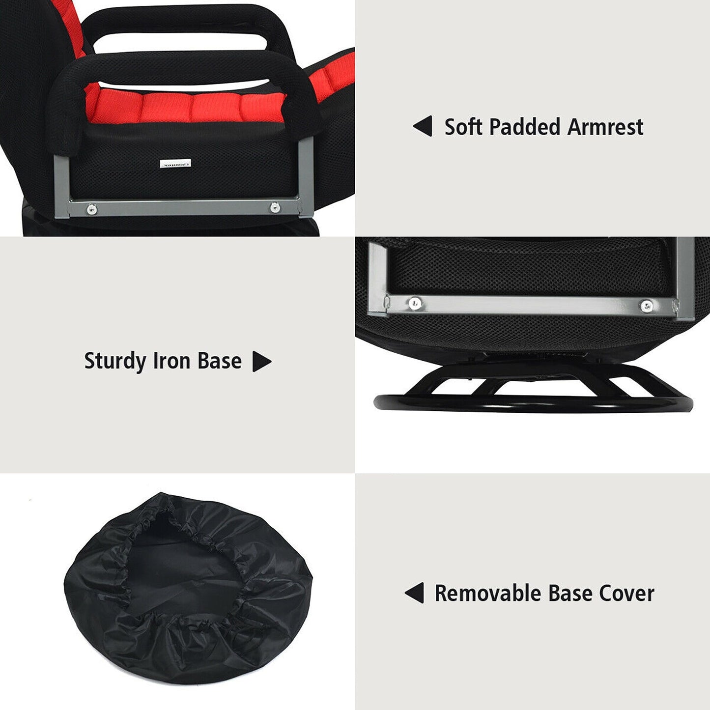 Chaise de jeu pivotante à 360 degrés avec dossier réglable et pliable