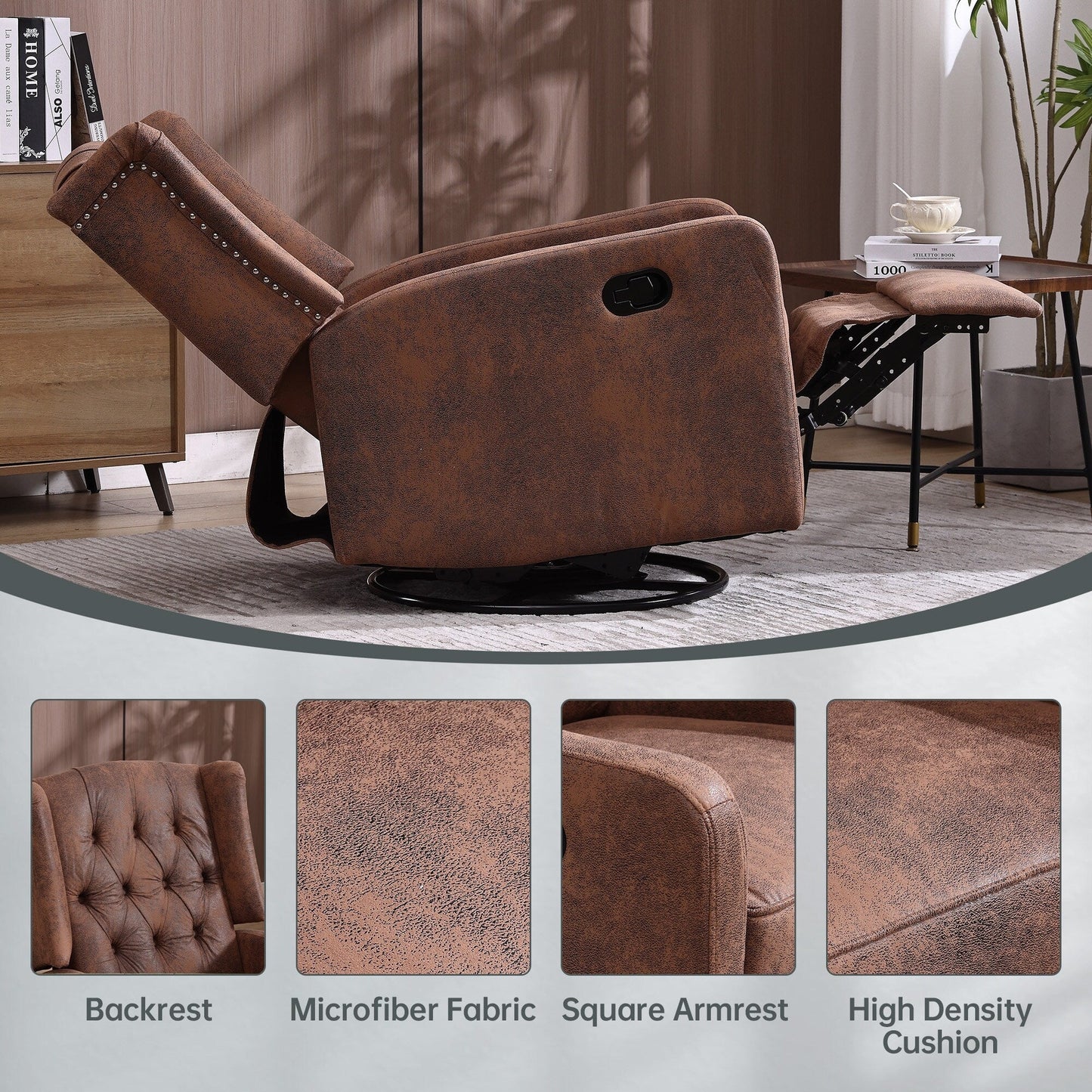 Fauteuil inclinable à bascule pivotant à 360 degrés pour chambre d'enfant