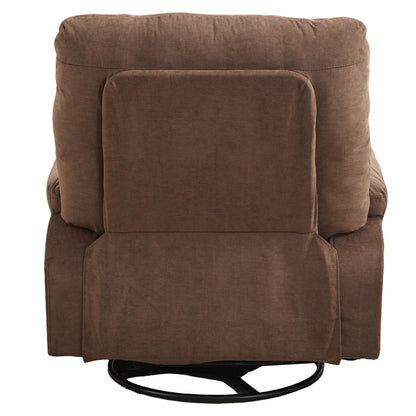 Fauteuil inclinable manuel pivotant à 360° en tissu avec repose-pieds coulissant et poches latérales