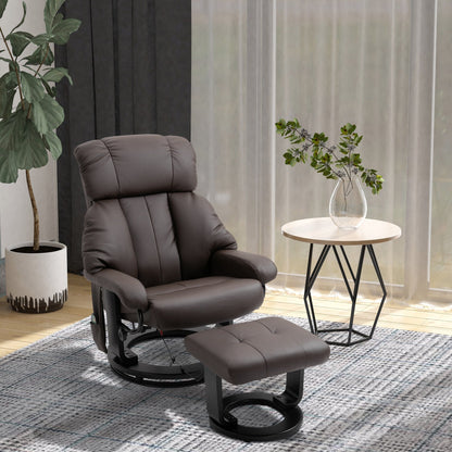 Fauteuil inclinable massant pivotant à 360° en cuir synthétique avec inclinaison à 145°, repose-pieds, télécommande et poche latérale