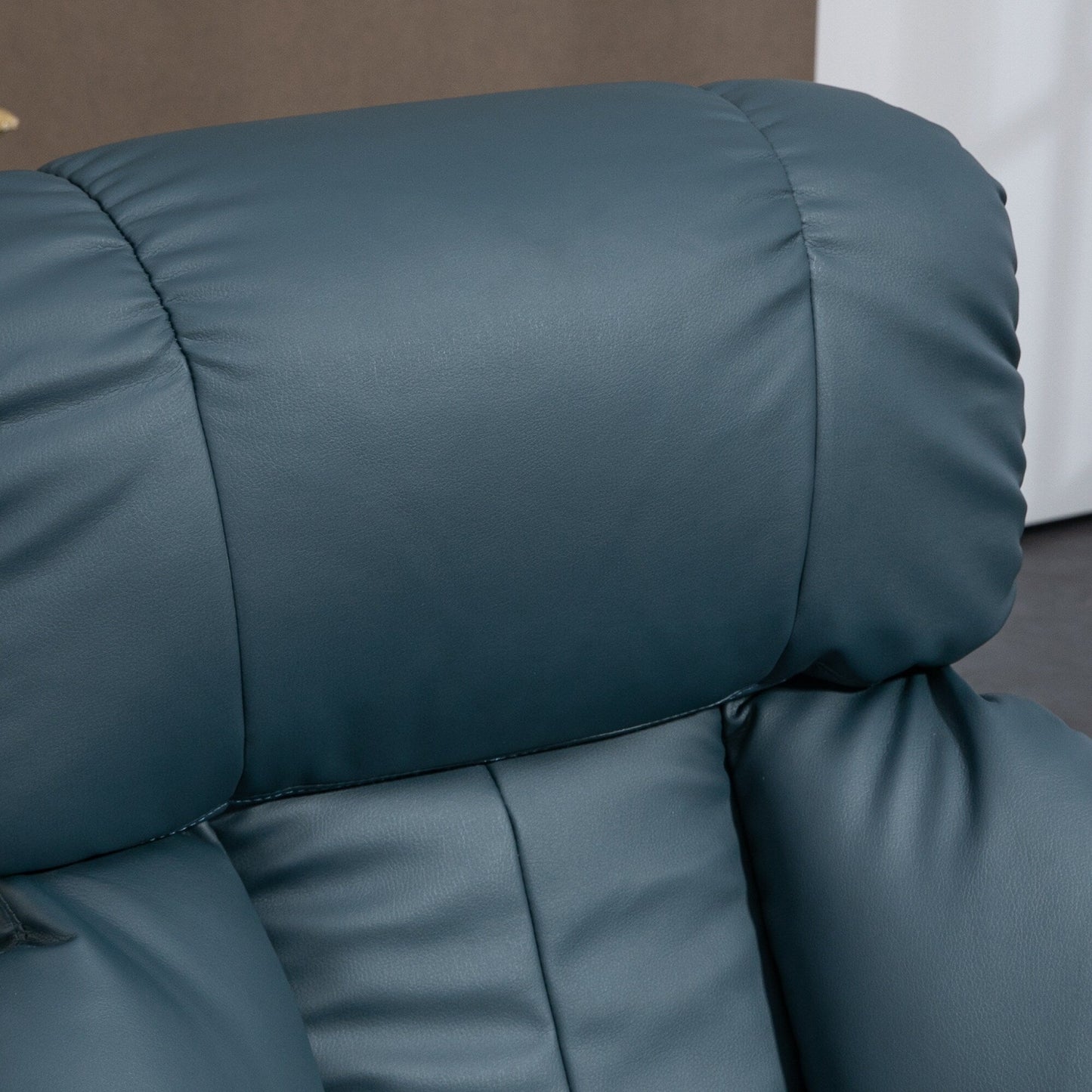 Fauteuil inclinable de massage manuel pivotant à 360° en cuir PU avec repose-pieds, dossier réglable et vibration à 10 points