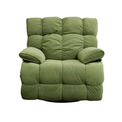 Fauteuil inclinable pivotant à 360° en tissu d'ameublement, fauteuil à bascule inclinable simple avec soutien lombaire pour salon