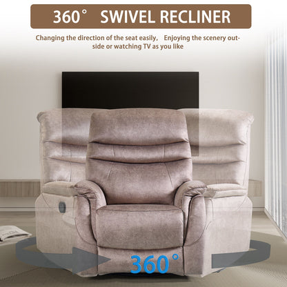 Fauteuil inclinable pivotant à 360°, fauteuil de salon moderne en velours, canapé simple réglable avec support lombaire