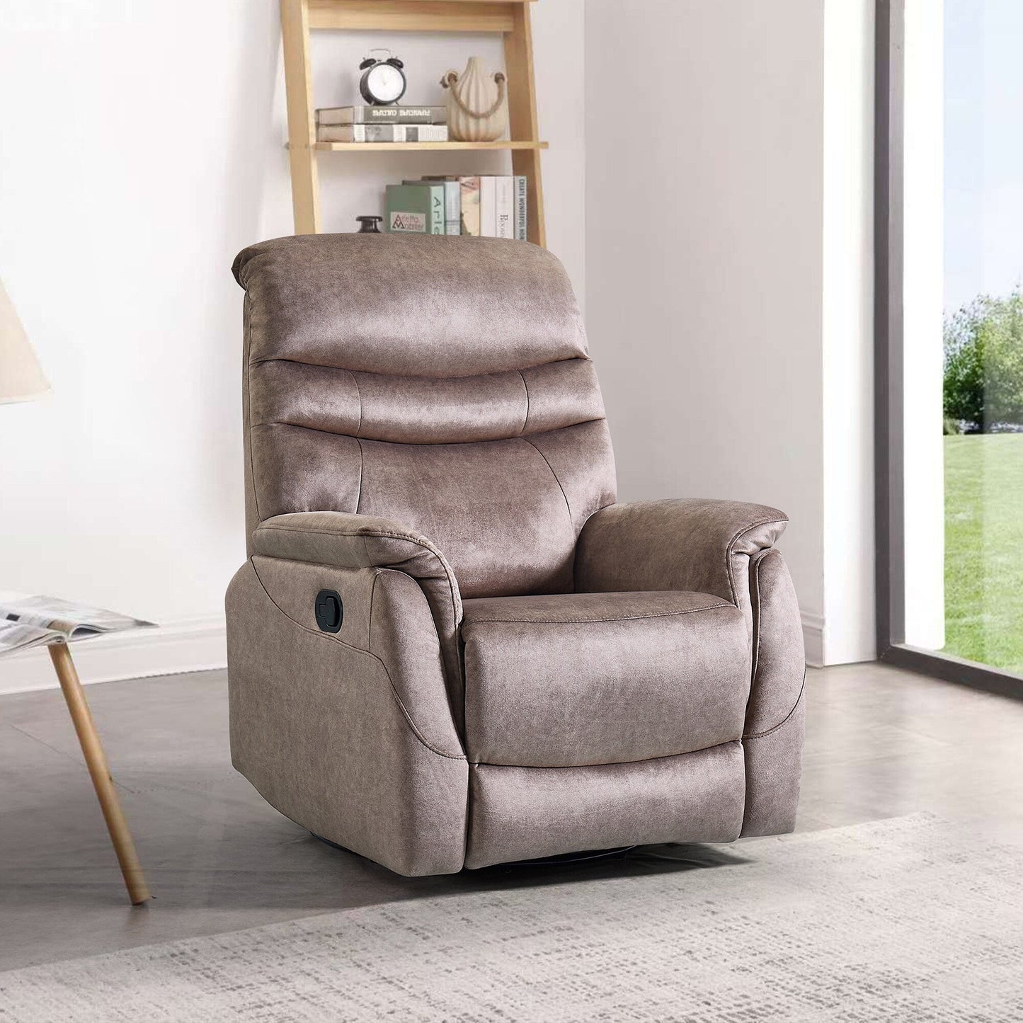 Fauteuil inclinable pivotant à 360°, fauteuil de salon moderne en velours, canapé simple réglable avec support lombaire